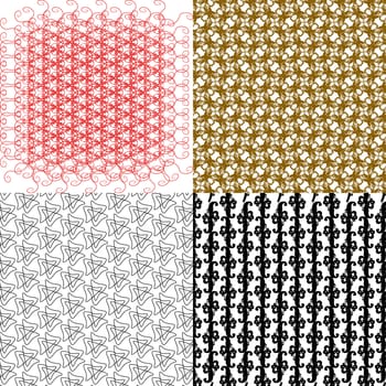 Set of abstract vintage geometric wallpaper pattern background.  illustration