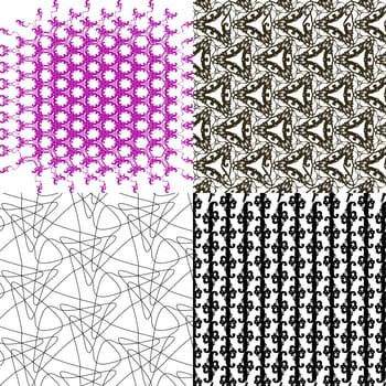 Set of  geometric pattern in op art design.  illustration art