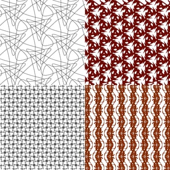 Set of abstract vintage geometric wallpaper pattern background.  illustration