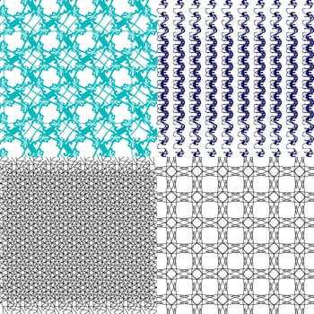 Set of abstract vintage geometric wallpaper pattern background.  illustration