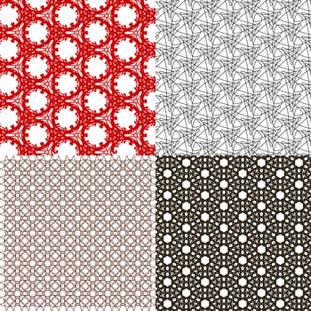 Set of  geometric pattern in op art design.  illustration art