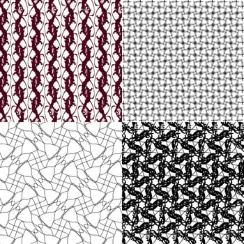 Set of  geometric pattern in op art design.  illustration art