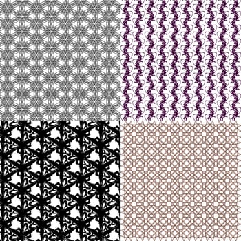 Set of abstract vintage geometric wallpaper pattern background.  illustration