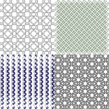 Set of abstract vintage geometric wallpaper pattern background.  illustration