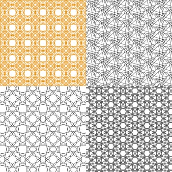 Set of  geometric pattern in op art design.  illustration art