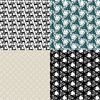 Set of abstract vintage geometric wallpaper pattern background.  illustration