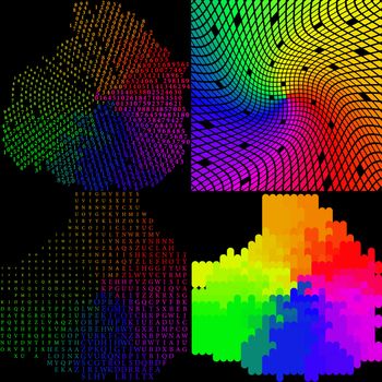 Set of Abstract rainbow colorful background.  illustration