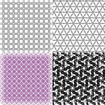 Set of abstract vintage geometric wallpaper pattern background.  illustration