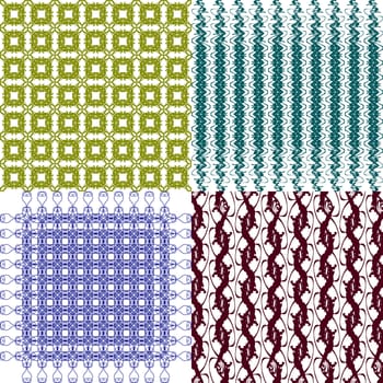 Set of abstract vintage geometric wallpaper pattern background.  illustration