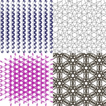 Set of abstract vintage geometric wallpaper pattern background.  illustration