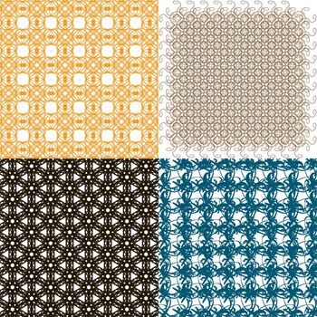 4 Geometric patterns, tiling. Set of  abstract vintage backgrounds.  illustration