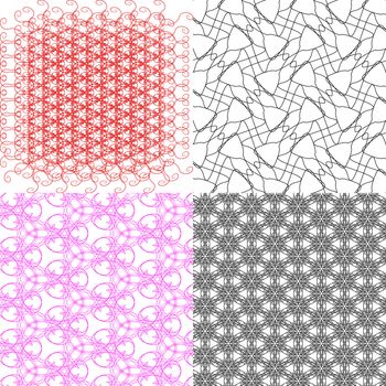 Set of abstract vintage geometric wallpaper pattern background.  illustration