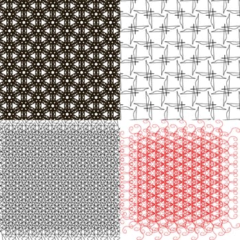 Set of  geometric pattern in op art design.  illustration art