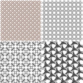 Set of abstract vintage geometric wallpaper pattern background.  illustration