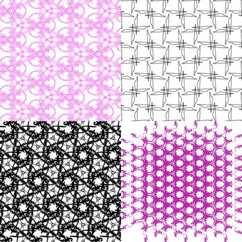 Set of abstract vintage geometric wallpaper pattern background.  illustration