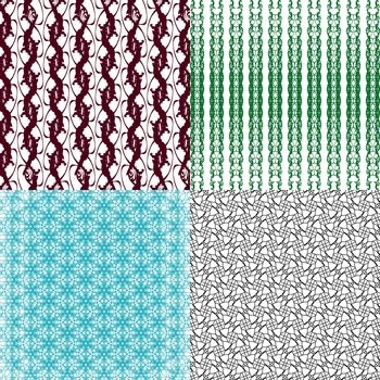 Set of abstract vintage geometric wallpaper pattern background.  illustration