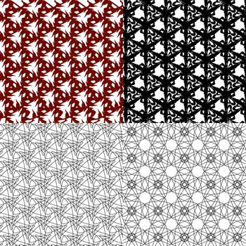 Set of abstract vintage geometric wallpaper pattern background.  illustration