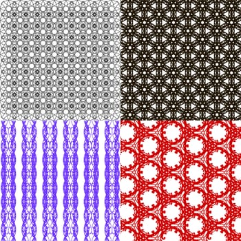 Set of  geometric pattern in op art design.  illustration art