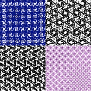 Set of  geometric pattern in op art design.  illustration art