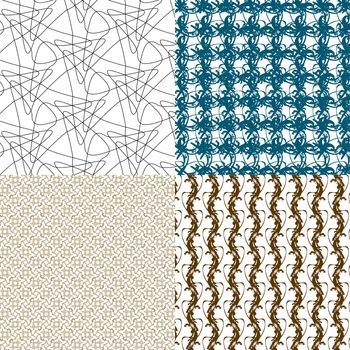 Set of abstract vintage geometric wallpaper pattern background.  illustration