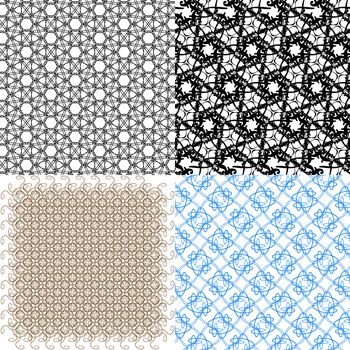 Set of abstract vintage geometric wallpaper pattern background.  illustration