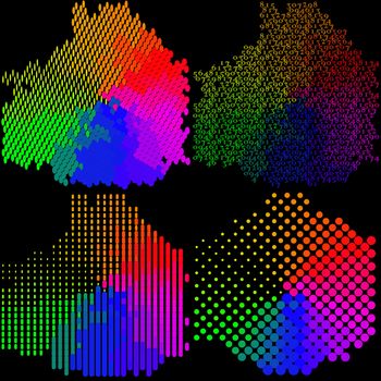 Set of Abstract rainbow colorful background.  illustration