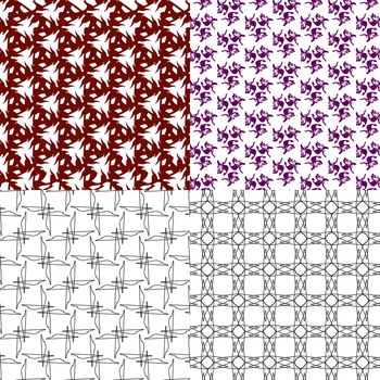 Set of abstract vintage geometric wallpaper pattern background.  illustration