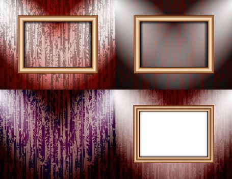 Set of Background with frames and spotlights.  illustration