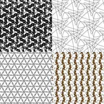 Set of abstract vintage geometric wallpaper pattern background.  illustration