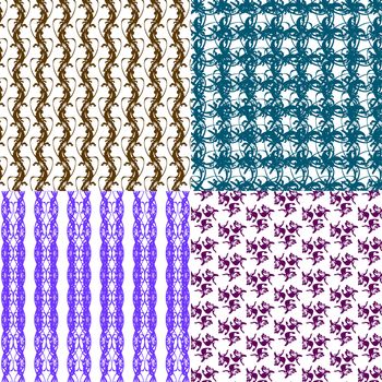 Set of abstract vintage geometric wallpaper pattern background.  illustration