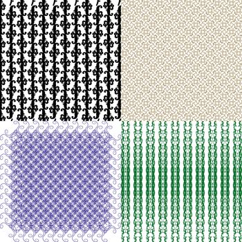 Set of abstract vintage geometric wallpaper pattern background.  illustration