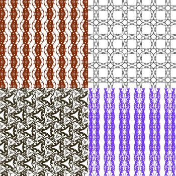 Set of abstract vintage geometric wallpaper pattern background.  illustration