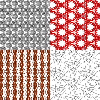 Set of  geometric pattern in op art design.  illustration art