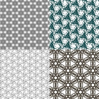 Set of abstract vintage geometric wallpaper pattern background.  illustration