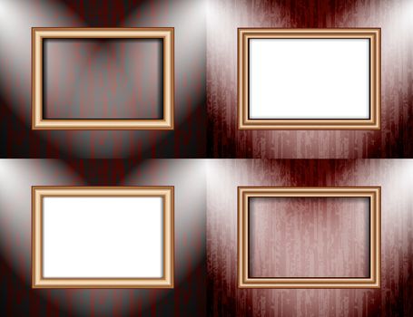 Set of Background with frames and spotlights.  illustration