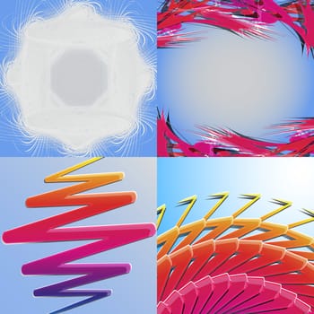 Set of Abstract Rainbow concept background.  illustration