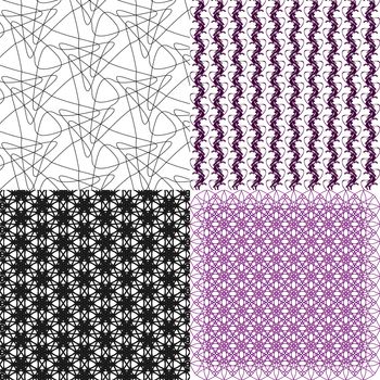 Set of abstract vintage geometric wallpaper pattern background.  illustration