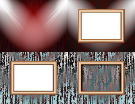 Set of Background with frames and spotlights.  illustration