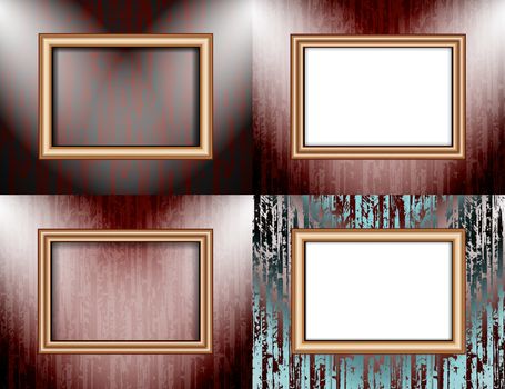 Set of Background with frames and spotlights.  illustration