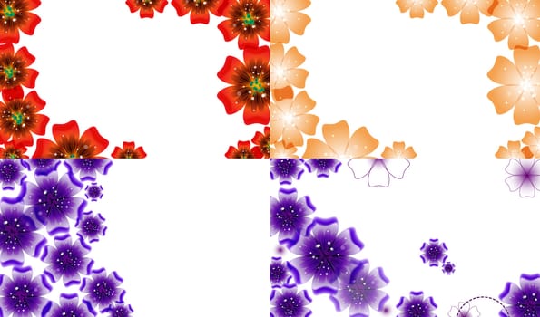 Set of Spring background for the design of flowers.  illustration