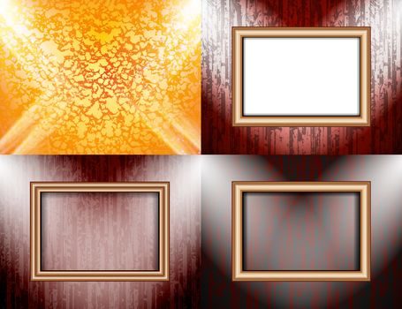 Set of Background with frames and spotlights.  illustration