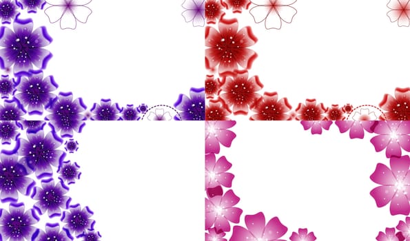 Set of Spring background for the design of flowers.  illustration