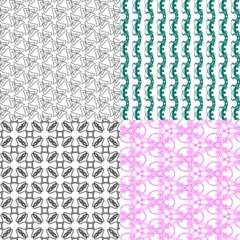 Set of abstract vintage geometric wallpaper pattern background.  illustration