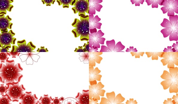 Set of Spring background for the design of flowers.  illustration