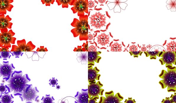 Set of Spring background for the design of flowers.  illustration