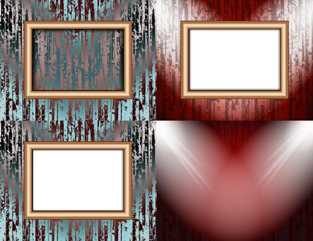 Set of Background with frames and spotlights.  illustration