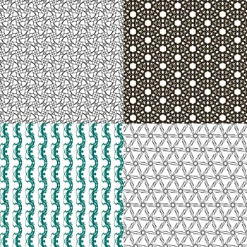 Set of  geometric pattern in op art design.  illustration art