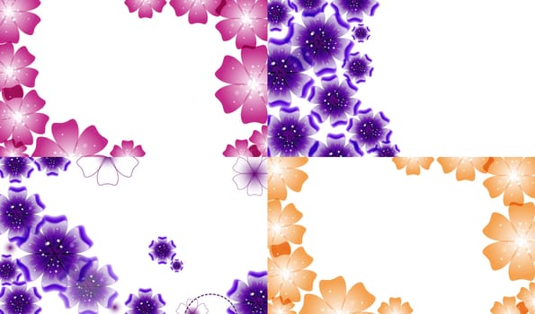 Set of Spring background for the design of flowers.  illustration