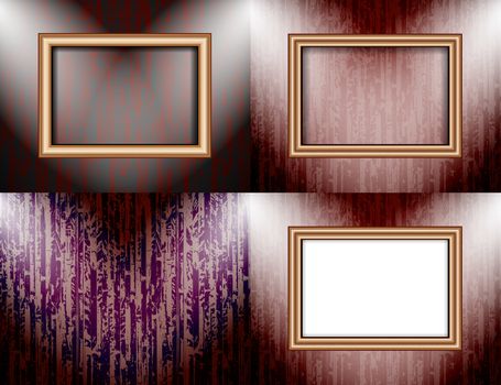 Set of Background with frames and spotlights.  illustration