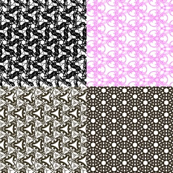 Set of  geometric pattern in op art design.  illustration art